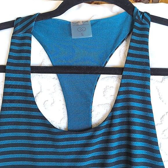 Calia By Carrie Underwood Reversible Mesh Lightweight Workout Tank Top Teal/Blk - Picture 6 of 8